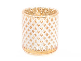 Lampe à réchaud or/blanc L - (CH-0612)